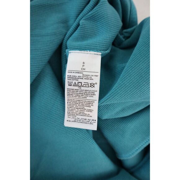 Old Navy 880312-02-1 Women's Sz Small Aqua Blue Ribbed Midi Halter Dress - Picture 3 of 7
